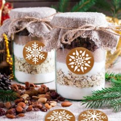 500 Snowflake Stickers, Self Adhesive Snow round Stickers for Christmas Label