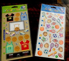 Lot of 2 Pkgs Stickopotamus Binder Stickers Sports Themes NIP