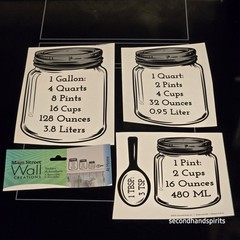 Kitchen Measuring Conversion Vinyl Sticker Decal Baking Cooking Chart Removable