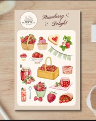 Strawberry Delight Sticker Sheet | Prairie Hills Studio | Food & Fruit Stickers