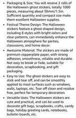1,000 Piece Halloween Ghost Sticker Roll 8 Styles Self Adhesive Stickers