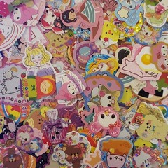 25 Kawaii Sticker Flakes Japan, Sanrio San-X Kamio Crux PoolCool MindWave Q-Lia