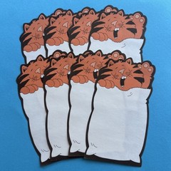 Vintage 80s Note Stationery Paper Sheets Orange Cat Out Of The Bag