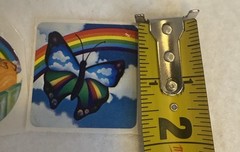 VTG Lisa Frank 80s 2 Stickers Rainbow Cupcake & Rainbow Butterfly