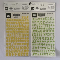 2 Making Memories 7/16” Dot Yellow Funky Lime Creative Letters Alphabet Stickers