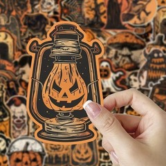 50pcs Retro Halloween Stickers Lot PVC Horror Junk Journaling Craft Scrapbooking