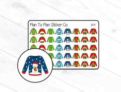 2411~~Christmas Sweaters Planner Stickers.