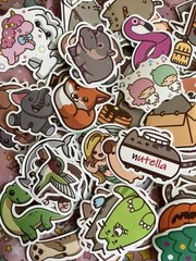 Kawaii Sakura Stationery Sticker Craft Kit Vinyl Scrapbook Animals Huge Lot