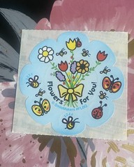 Vintage SmileMakers Flowers For You Sticker Mod 2.5” Inches