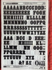 4 Letraset INSTANT LETTERING Transfer Letters Egyptienne 72 pt bold con 2