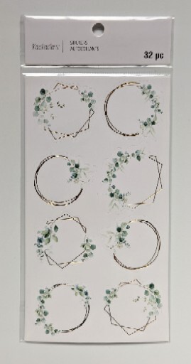 Gold Wreath & Leaves Scrapbooking Stickers Labels by Recollections