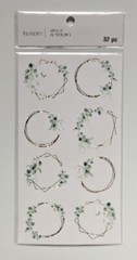 Gold Wreath & Leaves Scrapbooking Stickers Labels by Recollections