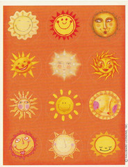 Vintage Hallmark Sticker sheet 1990’s Smiling Suns VG condition