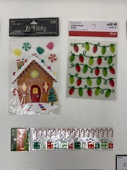 Christmas Scrapbooking Sticker Lot Bling 12 Packs Dimensional Designer Boutique