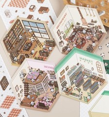 DIY 3D House Stickers, 4 Sets Fun DIY Sticker Scene Make Your Own Mini House Cut