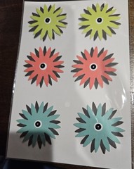 sei dimensional flowers black orchids 6pcs New