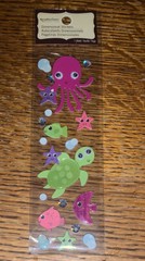 Recollections Turtle Octopus Star Fish Sea Shells & Creatures Scrapbook Stickers
