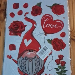 Love Theme Red Rose & Gnome Stickers Sheet, MPN X002QOGTU9