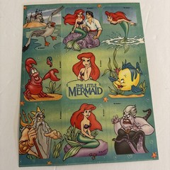 Vintage 1980’s The Little Mermaid stickers sheets Lot Of 3 -27 Total Stickers