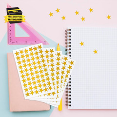 600 Pcs Foil Gold Star Stickers, 0.6 Inch Reward Stickers 10 Sheets, Small Holog