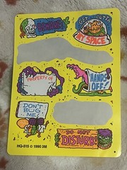 90’s Vintage Post-it Removable Sticker Sheet Monsters Do Not Disturb Beware 1990