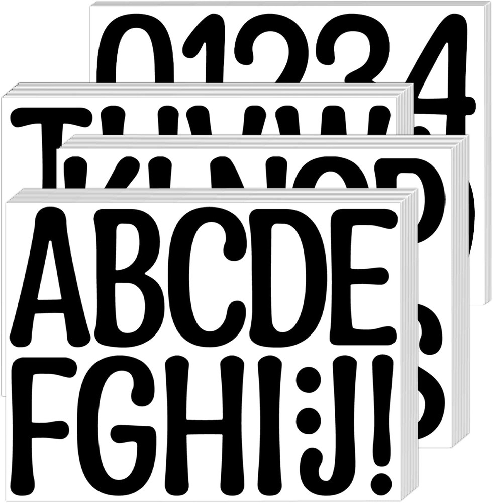 534 PCS 42 Sheets Letter Stickers Large Alphabet Number Sticker 4 Inch Poster Bo