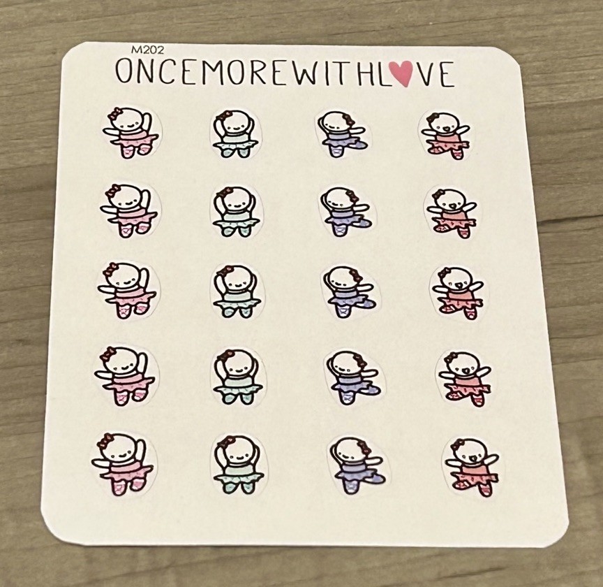 🆕 Once More With Love ❤️ Ballet Ballerina Munchkins Sticker Sheet OMWL Stickers
