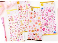 3D Gilded Sakura Cherry Blossom Japanese Cherry Epoxy Scrapbooking Stickers DIY