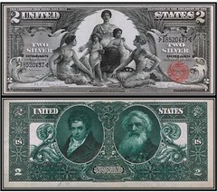$2 Two Dollar 1896 Silver Certificate (US CURRENCY STICKERS) (Lot Of 5)