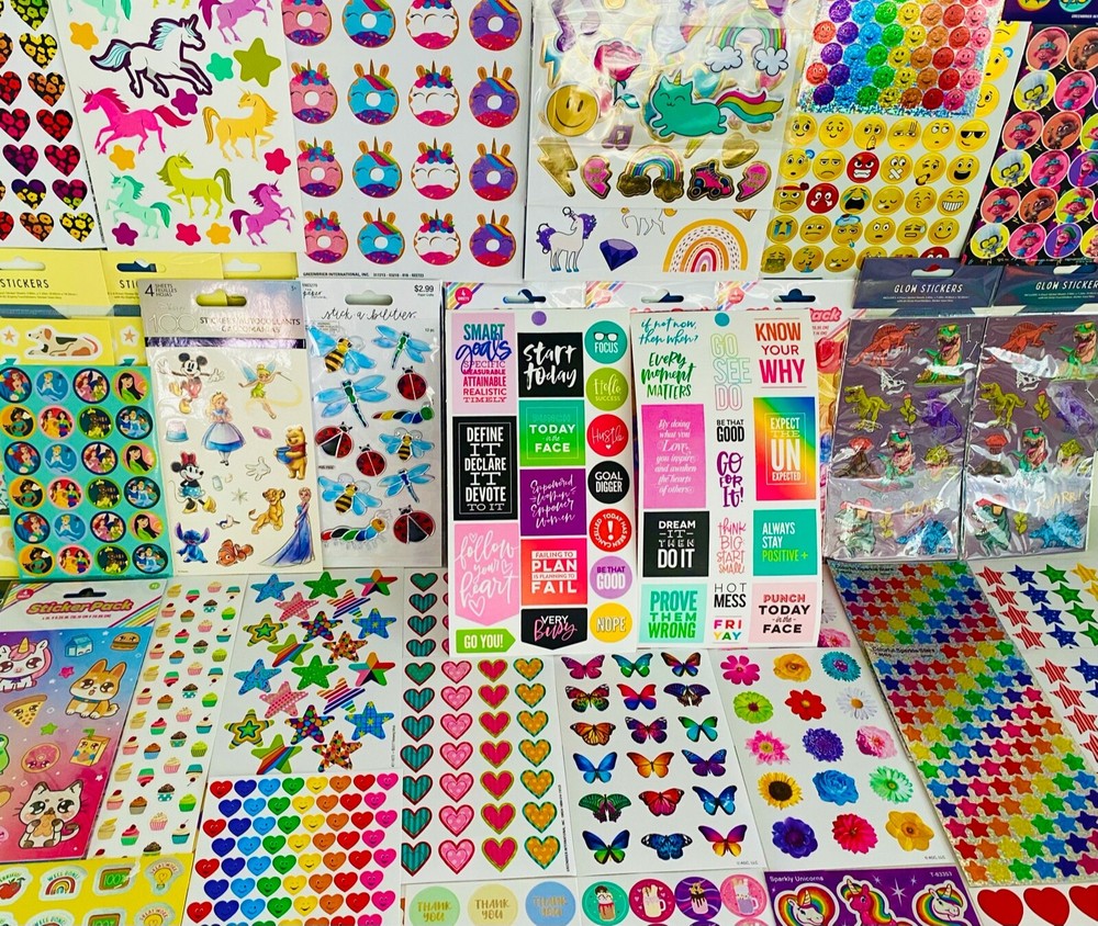Happy Lot Of Stickers 25+ Sheets Mixed Themes – VARIOUS BRANDS | SHAPES & SIZES