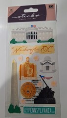 Washington DC-1600 Pennsylvania Ave&Monuments Sticko Classic Stickers By EK Succ