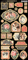 Graphic45 MON AMOUR Decorative Chipboard (26) PCS scrapbooking VINTAGE LOVE