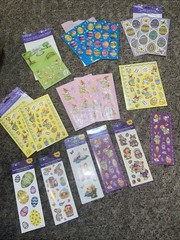 Vintage Forget Me Not Carlton Easter Stickers Sheets Bunny Rabbit Chicks Lot