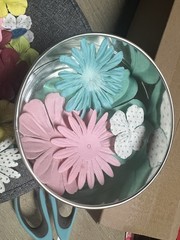 Prima Multicolor Paper/Felt Flower Scrapbooking Embellishments Mixed Lot