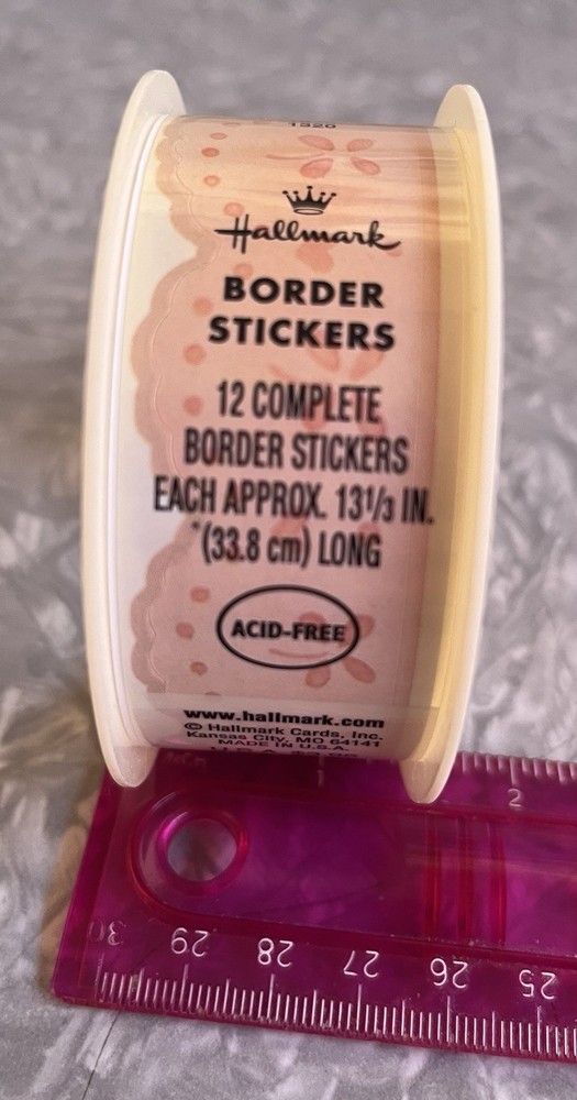VINTAGE HALLMARK PINK BOARDERS STICKER ROLL NEW SEALED