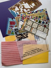 Large Scrapbooking Craft Lot Stickers Embellishments Paper Crafts + Storage Case