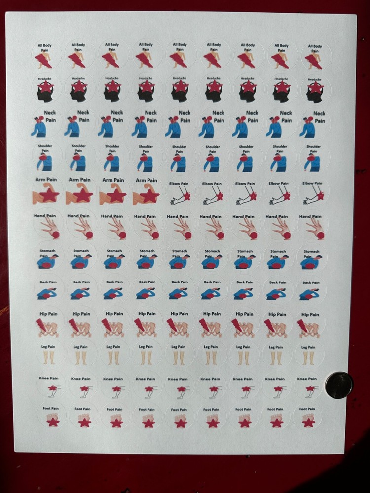 Tracking Stickers Health related POOP, Body Pain, Dementia, Non Verbal people