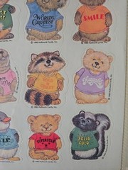 Vtg 1980 HALLMARK STICKERS SHIRT TALES ANIMALS 1 SHEET. Rare pristine