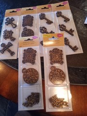 13 pkgs Crafters Square Chipboard Shapes Horse Cat Dog Clock Keys Crosses (53)