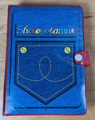 Stickopotamus Sticker Binder Denim Jeans Pocket + 97 Sticker Sheets New/Used