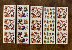 5 vintage sandylion disney sticker strips ~ tigger winnie piglet