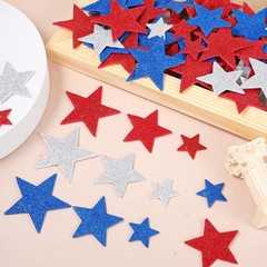 150 PCS Patriotic Foam Star Stickers Adhesive Stickers Star Shape Glitter Foa…