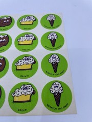 1980’s Vintage “Scratch ‘N Sniff” Coconut Scent (12 Sticker Sheet) Rare!