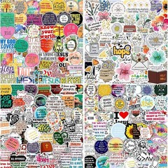 220Pcs Assorted Christian Stickers – Motivational Bible Quotes for Everyone