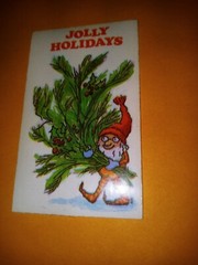 VINTAGE 80s SCHOLASTIC SCRATCH SNIFF STICKER Jolly Holidays Pine AK no scent