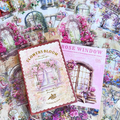 64 Sheets Vintage Floral Scrapbooking Kit, Precut Floral Natural Garden Flowers