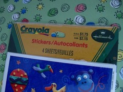 Vintage Hallmark Crayola Stickers 4 Sheets 90s Sealed New Old Stock Pack