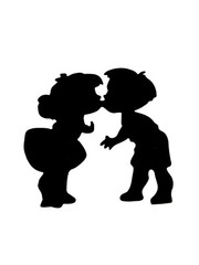 ADORABLE! LITTLE BOYS & LITTLE GIRLS IN «PUPPY LOVE!» SILHOUETTE DIE CUT/ CUTS