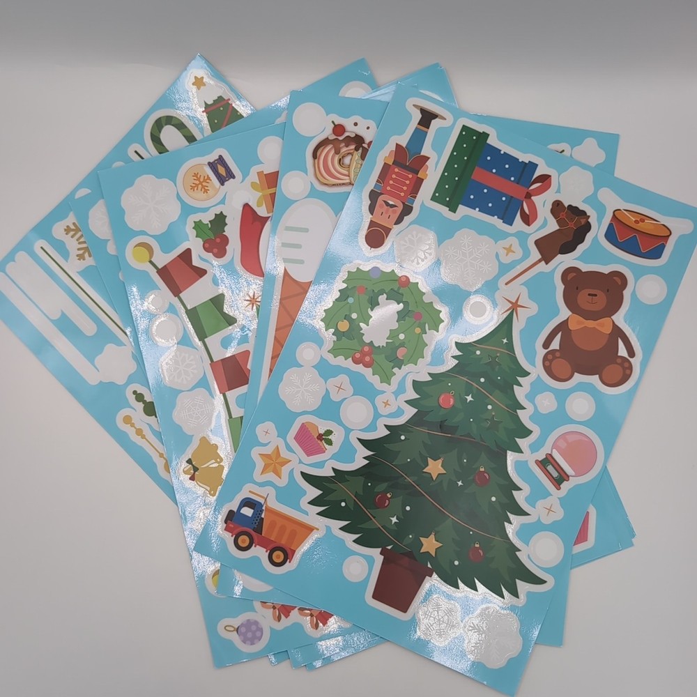 Set Of 9 Christmas Stickers With Snowflakes