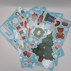 Set Of 9 Christmas Stickers With Snowflakes